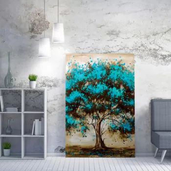Tablou decorativ, WY67(50 x 70), 50% bumbac/50% poliester, Lemn, Multicolor imagine