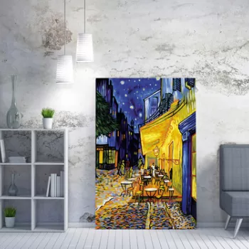 Tablou decorativ, WY73 (50 x 70), 50% bumbac/50% poliester, Lemn, Multicolor imagine