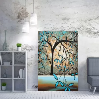 Tablou decorativ, WY80 (70 x 100), 50% bumbac/50% poliester, Lemn, Multicolor imagine