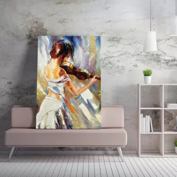 Tablou decorativ, WY96 (50 x 70), 50% bumbac/50% poliester, Lemn, Multicolor imagine
