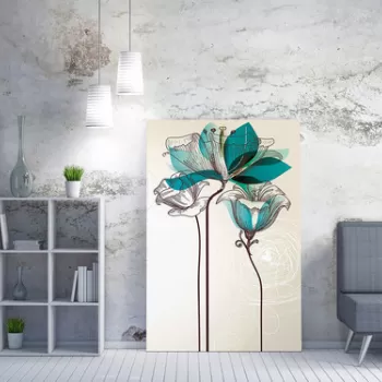 Tablou decorativ, WY97 (50 x 70), 50% bumbac/50% poliester, Lemn, Multicolor imagine