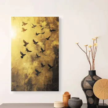 Tablou decorativ, YNS-1017-80 x 120, Lemn, Multicolor imagine