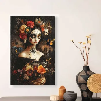 Tablou decorativ, YNS-1030-45 x 70, Lemn, Multicolor imagine