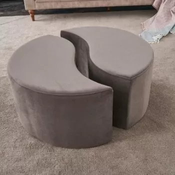 Taburet Alis Puf, Balcab Home, 80x80x40 cm, lemn, mink imagine