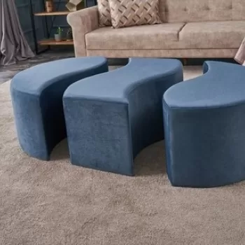 Taburet Alya Puf, Balcab Home, 120x80x40 cm, lemn, albastru imagine