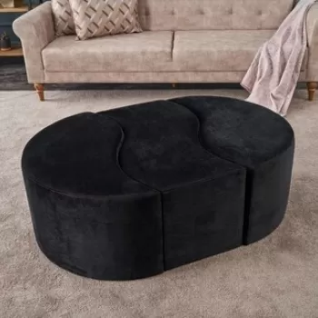 Taburet Alya Puf, Balcab Home, 120x80x40 cm, lemn, negru imagine