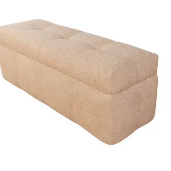 Taburet Bellezza cu lada de depozitare, 124x41x47 cm, Bej sand imagine