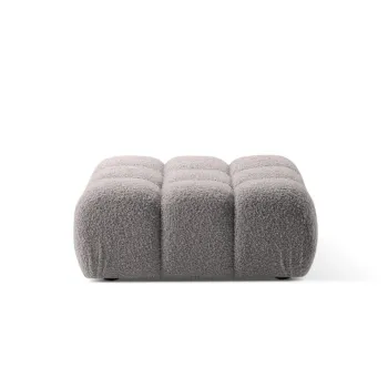 Taburet, Bellis-213, Micadoni Home, 94x94x43 cm, tesatura boucle, gri deschis imagine