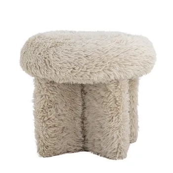Taburet, Bloomingville, Frikka, 43x39 cm, MDF/poliester, natural imagine