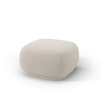 Taburet, Camden, Cosmopolitan Design, 65x65x39 cm, catifea, bej deschis imagine