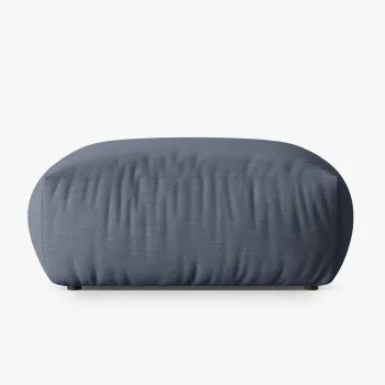 Taburet, Chris-259, Micadoni Home, 100x100x43 cm, tesatura structurata chenille, albastru muted imagine