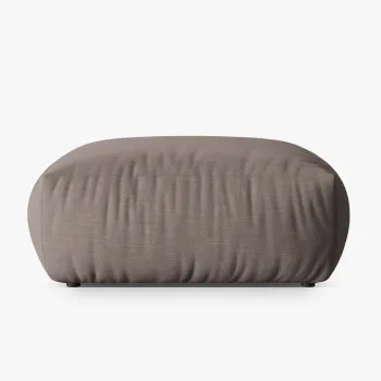 Taburet, Chris-259, Micadoni Home, 100x100x43 cm, tesatura structurata chenille, bej sand imagine