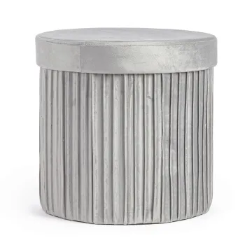 Taburet cu spatiu de depozitare Jocelyn, Bizzotto, 38x38x38 cm, MDF/catifea, gri imagine