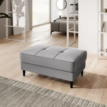 Taburet cu spatiu pentru depozitare ELTAP, BEL-03NU, Bellis, 97x62x42 cm, lemn/poliester, gri deschis imagine
