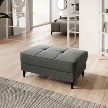 Taburet cu spatiu pentru depozitare ELTAP, BEL-04FL, Bellis, 97x62x42 cm, lemn/poliester, gri inchis imagine