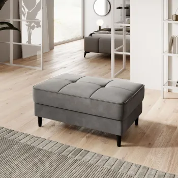 Taburet cu spatiu pentru depozitare ELTAP, BEL-04LO, Bellis, 97x62x42 cm, lemn/poliester, gri imagine