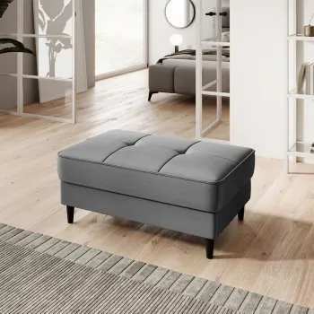 Taburet cu spatiu pentru depozitare ELTAP, BEL-04NU, Bellis, 97x62x42 cm, lemn/poliester, gri deschis imagine