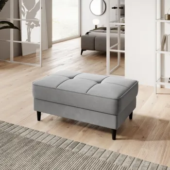 Taburet cu spatiu pentru depozitare ELTAP, BEL-04SO, Bellis, 97x62x42 cm, lemn/poliester, gri deschis imagine