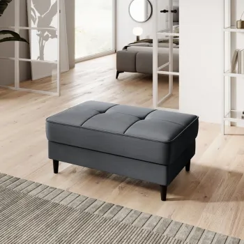 Taburet cu spatiu pentru depozitare ELTAP, BEL-06NU, Bellis, 97x62x42 cm, lemn/poliester, gri imagine