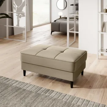 Taburet cu spatiu pentru depozitare ELTAP, BEL-20NU, Bellis, 97x62x42 cm, lemn/poliester, maro deschis imagine