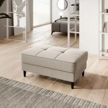 Taburet cu spatiu pentru depozitare ELTAP, BEL-22IN, Bellis, 97x62x42 cm, lemn/poliester, bej deschis imagine
