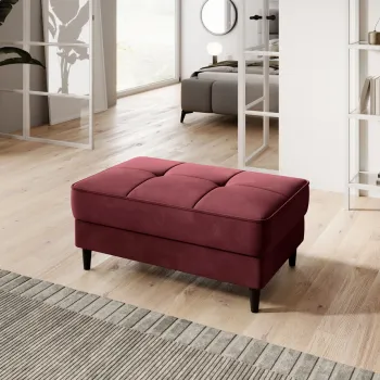 Taburet cu spatiu pentru depozitare ELTAP, BEL-25LO, Bellis, 97x62x42 cm, lemn/poliester, rosu imagine