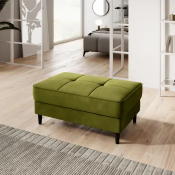 Taburet cu spatiu pentru depozitare ELTAP, BEL-33LO, Bellis, 97x62x42 cm, lemn/poliester, verde olive imagine