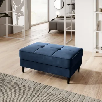 Taburet cu spatiu pentru depozitare ELTAP, BEL-40LO, Bellis, 97x62x42 cm, lemn/poliester, albastru inchis imagine
