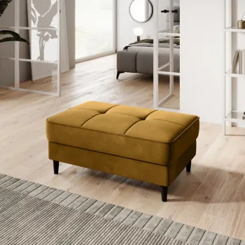 Taburet cu spatiu pentru depozitare ELTAP, BEL-45LO, Bellis, 97x62x42 cm, lemn/poliester, mustar imagine
