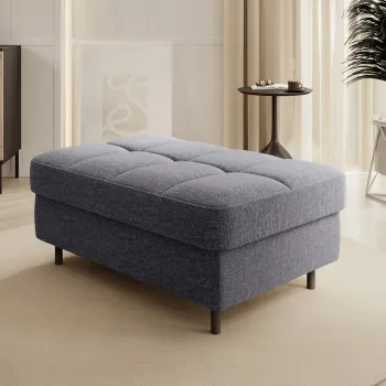 Taburet cu spatiu pentru depozitare ELTAP, GOM-05AS, Gomsi, 104x72x45 cm, lemn/poliester, gri inchis imagine