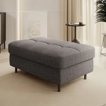 Taburet cu spatiu pentru depozitare ELTAP, GOM-06MAN, Gomsi, 104x72x45 cm, lemn/poliester, gri inchis imagine