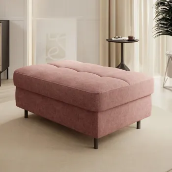 Taburet cu spatiu pentru depozitare ELTAP, GOM-24RAQ, Gomsi, 104x72x45 cm, lemn/poliester, somon imagine