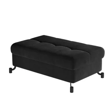 Taburet cu spatiu pentru depozitare ELTAP, LoreP-05, Lorelle, 100x70x45 cm, lemn/poliester, gri inchis imagine