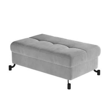 Taburet cu spatiu pentru depozitare ELTAP, LoreP-07, Lorelle, 100x70x45 cm, lemn/poliester, gri deschis imagine