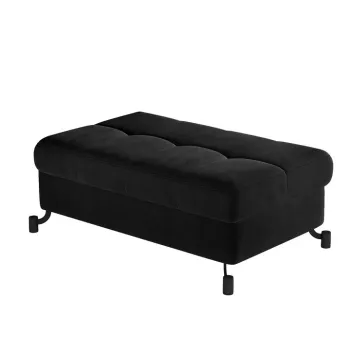 Taburet cu spatiu pentru depozitare ELTAP, LoreP-09, Lorelle, 100x70x45 cm, lemn/poliester, negru imagine