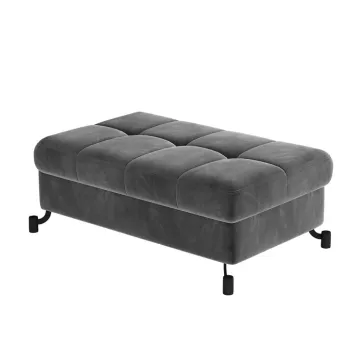 Taburet cu spatiu pentru depozitare ELTAP, LoreP-12, Lorelle, 100x70x45 cm, lemn/poliester, gri imagine