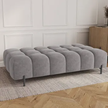 Taburet ELTAP, Ferivo, 137x68x37 cm, lemn/catifea din poliester, gri imagine