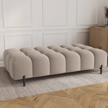 Taburet ELTAP, Ferivo, 137x68x37 cm, lemn/plush din poliester, bej inchis imagine