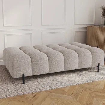 Taburet ELTAP, Ferivo, 137x68x37 cm, lemn/tesatura boucle, bej imagine
