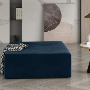 Taburet ELTAP, Kelim, 83x83x42 cm, lemn/poliester, albastru inchis imagine