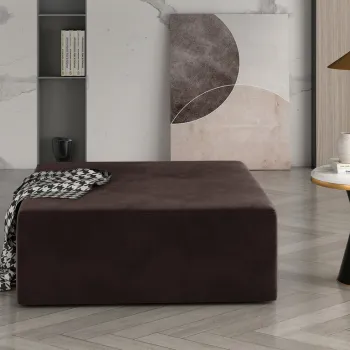 Taburet ELTAP, Kelim, 83x83x42 cm, lemn/poliester, maro inchis imagine