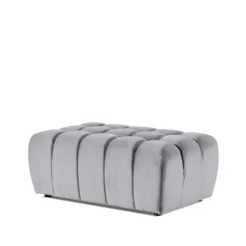 Taburet ELTAP, Lazaro, 100x62x42 cm, lemn/poliester, gri deschis imagine