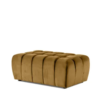 Taburet ELTAP, Lazaro, 100x62x42 cm, lemn/poliester, mustar imagine