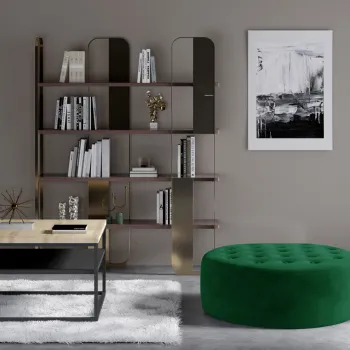 Taburet ELTAP, Monty, 70x28 cm, lemn/poliester, verde inchis imagine