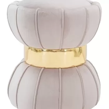 Taburet Flower, Mauro Ferretti, 40x44 cm, catifea, gri imagine