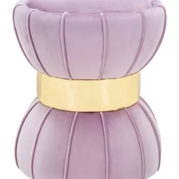 Taburet Flower, Mauro Ferretti, 40x44 cm, catifea, roz imagine