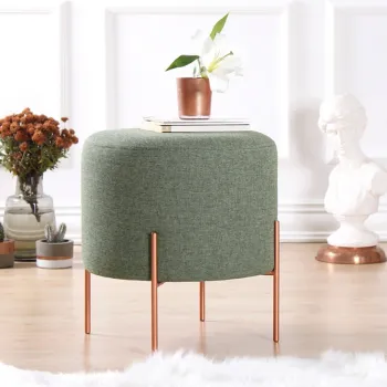 Taburet, Fluffe, 209FLF1172, 50% bumbac, 50% in, Verde imagine