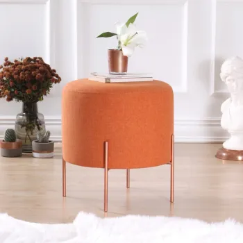 Taburet, Fluffe, 209FLF1173, 50% bumbac, 50% in, Portocaliu imagine