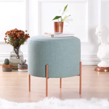 Taburet, Fluffe, 209FLF1174, 50% bumbac, 50% in, Verde imagine