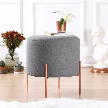 Taburet, Fluffe, 209FLF1182, 50% bumbac, 50% in, Gri imagine